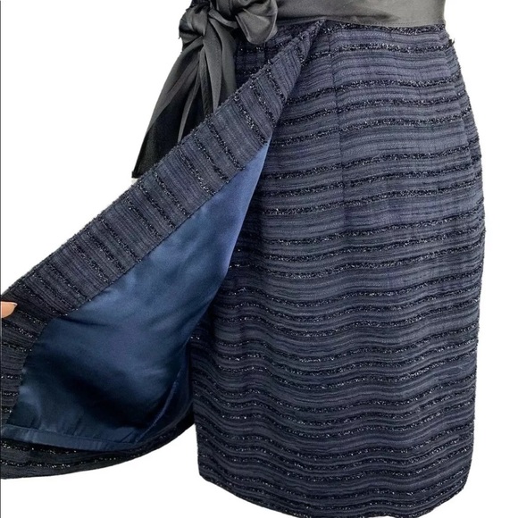 MILLY Blue & Black Striped Glitter Belt Dress - Picture 6 of 7